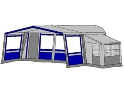 Te Velde Voortent De Wenne 240 Cm Blauw -Campingwinkel 1 2 te velde voortenten met uitbouw de wenne blauw6