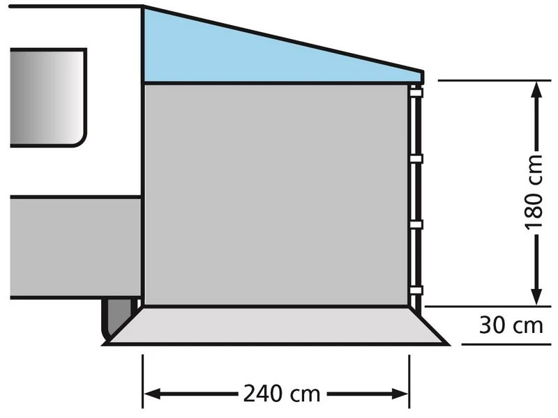 Eurotrail Universele Zijwand Voor Caravan-en Voortent Luifel 240 Cm. 4 Eurotrail Universele Zijwand Voor Caravan-en Voortent Luifel 240 Cm. - Afbeelding 2