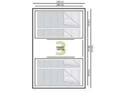 Eurotrail Vis-a-vis Tent Santiago BTC -Campingwinkel 55 2 eurotrail santiago btc plattegrond ette0609 2701