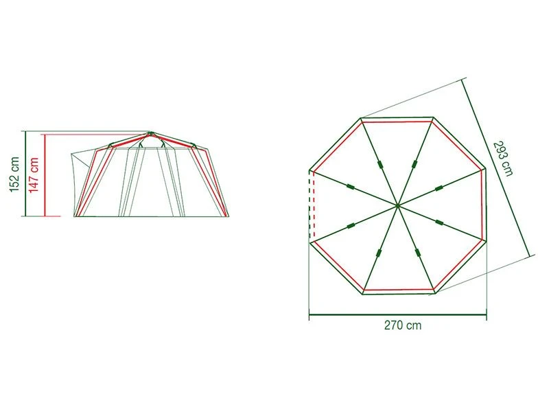 Coleman Familie Tent Octago Blue-lime 5 Coleman Familie Tent Octago Blue-lime - Afbeelding 3