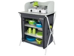 Eurotrail Kookeiland Chur Vouwbaar + Windscherm Grijs-Zwart