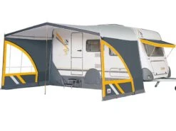 Dorema Caravanluifel Panorama -Campingwinkel dorema caravan luifel panorama antraciet geel panorama 4