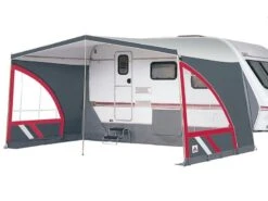 Dorema Caravanluifel Panorama -Campingwinkel dorema caravan luifel panorama antraciet rood panorama 2