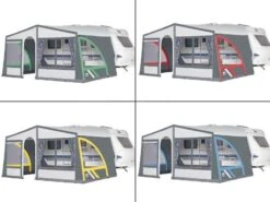 Dorema Voorwand Voor Panorama Luifel Blauw-geel-rood-groen-antraciet -Campingwinkel dorema voorwand voor panorama luifel blauw geel rood groen antraciet voorwand 1