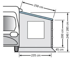 Eurotrail Zijwand Cassetteluifel Met Raam 250 -Campingwinkel eurotrail zijwand camperluifel fiamma omnistore 250 etct0018 250w 1