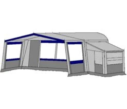 Te Velde Voortent De Vaart Standaard 240 Cm -Campingwinkel te velde voortenten met uitbouw en luifel de vaart standaard blauw3